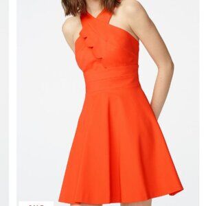 Armani Exchange Asymmetrical Scallop‎ Dress In Orange Size: 12